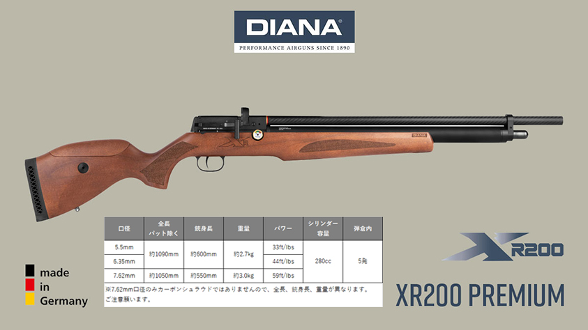 取扱い銃のご案内 －DIANA ダイアナ XR200－ PCPエアライフル